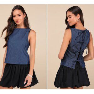 NWT [Lulu's] Motel Yashia Sleeveless Tie-Back Top